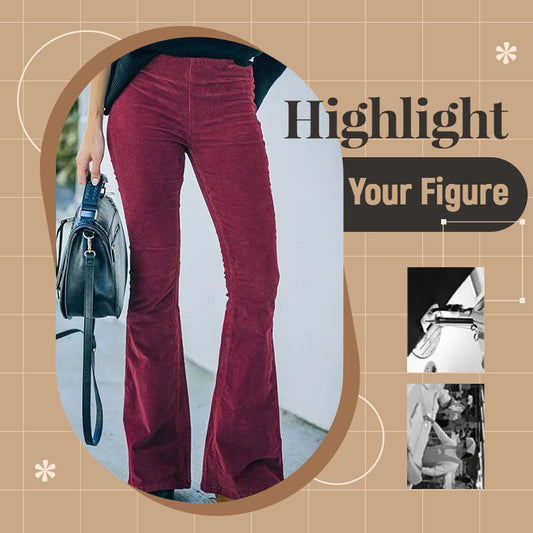 😍 Magas derekú nadrág elasztikus derékpánttal mikro kordbársonyból