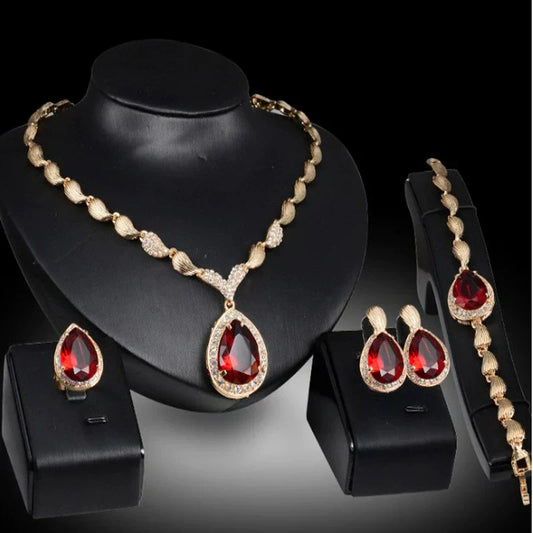 💎 ELEGÁNS FAUX GEMSTONE NYAKLÁNC SZETT