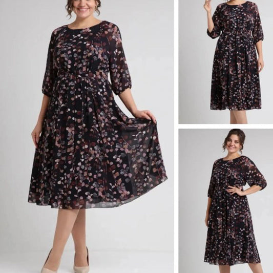 🎀 Virágmintás, rövid ujjú ruha