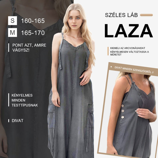 🔥👗Női Laza, Széles Lábú Overál Zsebekkel