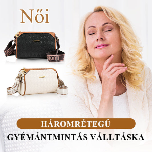 🔥Nyári kiárusítás: 53%-os kedvezmény👜Prémium háromrétegű gyémánt mintás divatos crossbody táska✨