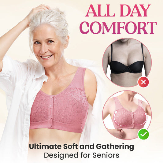 💕 Kényelmes, formázó, elöl záródó, vezeték nélküli melltartó | Egyszerű egykezes zárás, puha anyag – tökéletes mindennapi viseletre 👙✨