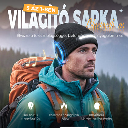 Tölthető Bluetooth-es Világító Sapka