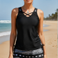 👙S-3XL🏖️Női, mintás, kétrészes tankini fürdőruha