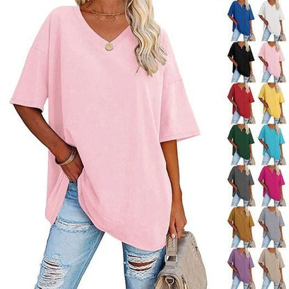 🔥👚Nyári akció 2025 💜Női póló női nyakkivágással