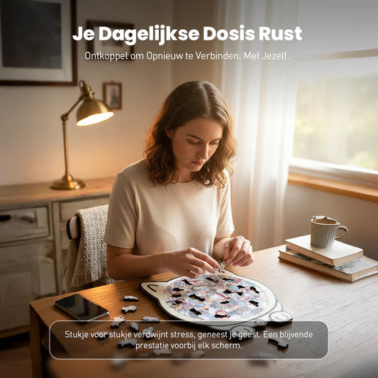 🎅🎄 135 darabos, Morandi-színekkel festett, macska alakú fa kirakós játék🐱🎁