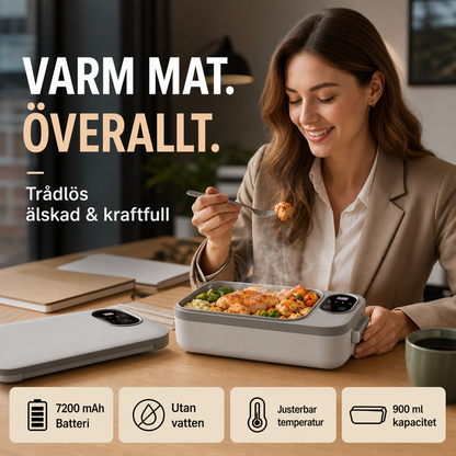 🍱 🔋 Elektromos uzsonnásdoboz USB töltéssel – Önmelegítő és könnyű – Tökéletes munkába, iskolába és utazáshoz ⚡