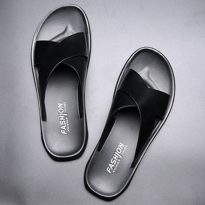 🏖️🔥50% KEDVEZMÉNY MINDEN MODELLRE!🔥🏖️ Férfi strandpapucs, valódi bőrből™👞🌞
