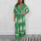 Női V-nyakú széles szárú Jumpsuit