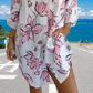 👗 Női Nyári Ruha Lenvászonnal - Elegáns Ingstílusú, Lélegző Nyomtatott Design 🏖️