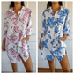👗 Női Nyári Ruha Lenvászonnal - Elegáns Ingstílusú, Lélegző Nyomtatott Design 🏖️