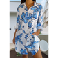 👗 Női Nyári Ruha Lenvászonnal - Elegáns Ingstílusú, Lélegző Nyomtatott Design 🏖️