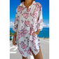 👗 Női Nyári Ruha Lenvászonnal - Elegáns Ingstílusú, Lélegző Nyomtatott Design 🏖️