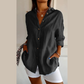 💗Klasszikus Rakott Textúrájú, Egygombos Galléros Női Ing【M-4XL】