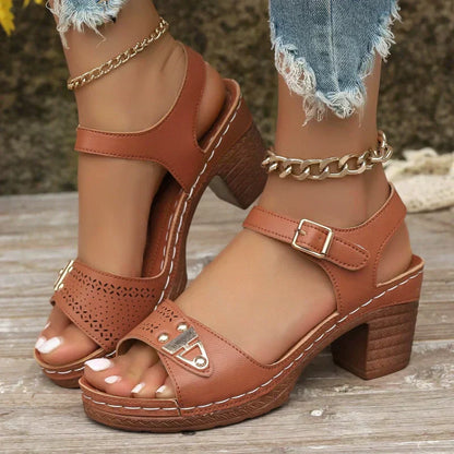 👡 Nyári női Chunky Magassarkú szandálok | Stabil, vastag sarok – kényelmes viselet egész nap