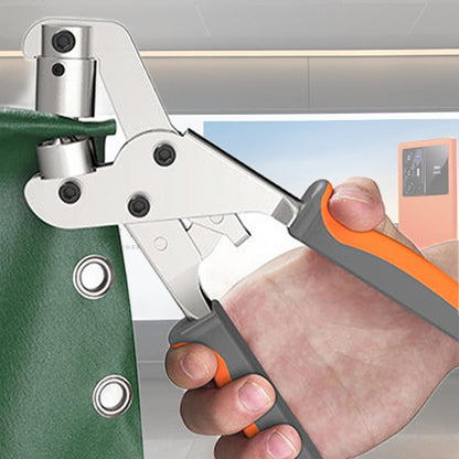 🧳✨Lyukasztó és erősítő olló ezüst gombokkal - Ponyva, bőr, sátorhoz.