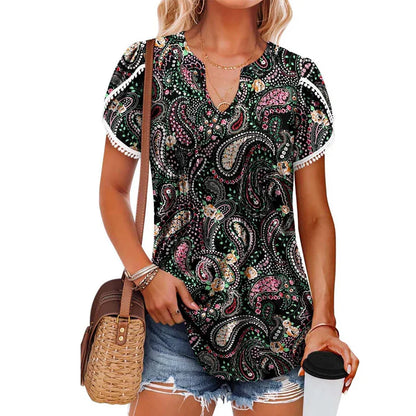 🌸【S-4XL】Női nyomtatott rövid ujjú póló