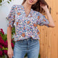 【S-2XL】🌺Virágos V-nyakú puff ujjú blúz nőknek