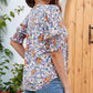 【S-2XL】🌺Virágos V-nyakú puff ujjú blúz nőknek