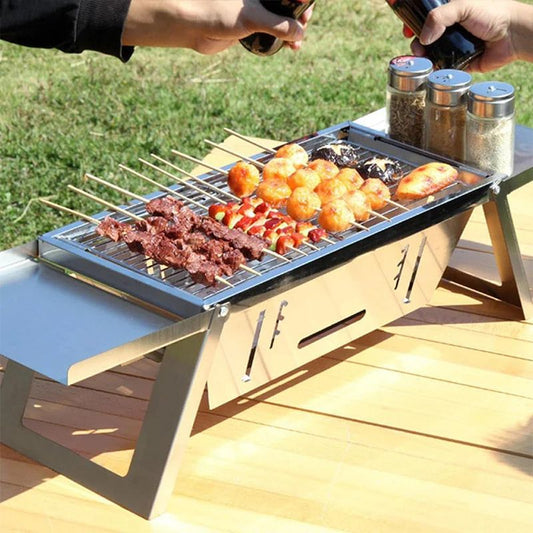 🔥 Rozsdamentes acélból készült összecsukható kültéri grillsütő