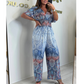 🌷Bohemian Print széles szárú Jumpsuit