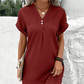 🌷【M-3XL】Egyszínű pamut és lenvászon keverék ruha gombokkal