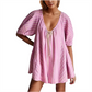 Puff Sleeves V nyakú nadrág nőknek