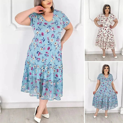 🌸Virágmintás rakott ruha