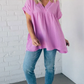✨【S-3XL】Raw Edge Gauze női blúz