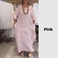 🌼【M-4XL】Női szolid alkalmi laza ruha hasítékkal