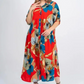⏳Nyári kiárusítás: 40%-os kedvezmény🔥【2XL-4XL】🌺Női laza hajtókás nyomtatott gomb-down hosszú ruha👗