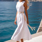 【S-2XL】👗Elegáns egyszínű ruha övvel