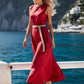【S-2XL】👗Elegáns egyszínű ruha övvel