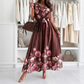 【S-2XL】🌺Női elegáns nyomtatott V-nyakú ruhák