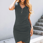 🔥Könnyed elegancia💃Női alkalmi Wrap Ruched mini ruha