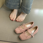 🎀Elegant Women's Square-Toe Flat Mary Janes Shoes with Buckle & Bow Detail