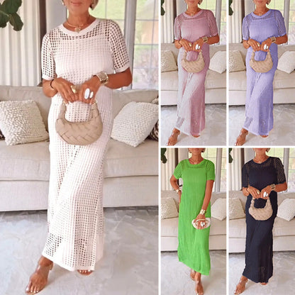 🔥Nagy akció: 50% kedvezmény👗Női alkalmi üreges maxi ruha szett | Boho Vibes✨