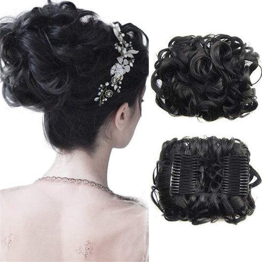 🔥✨【Gyors frizuraváltás】Rövid, göndör chignon hajhosszabbításhoz