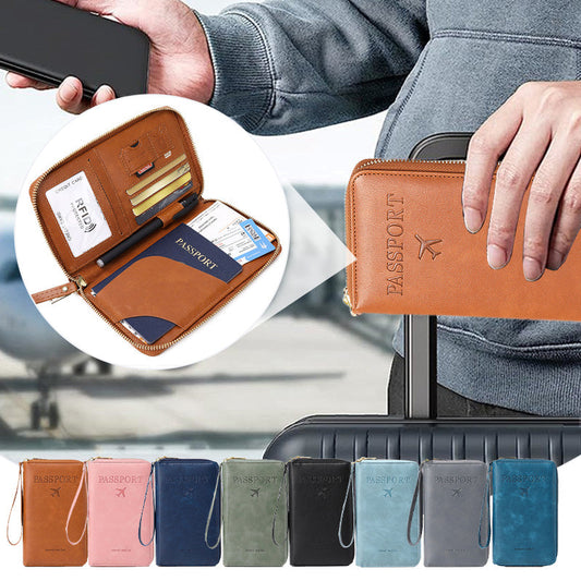 Multifunkcionális RFID útlevél pénztárca（Unisex）
