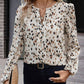 Women's Trendy Print V-Neck Long Sleeve Blouse