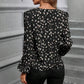 Women's Trendy Print V-Neck Long Sleeve Blouse