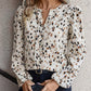 Women's Trendy Print V-Neck Long Sleeve Blouse