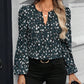 Women's Trendy Print V-Neck Long Sleeve Blouse