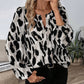 Women's Trendy Print V-Neck Long Sleeve Blouse