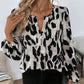 Women's Trendy Print V-Neck Long Sleeve Blouse