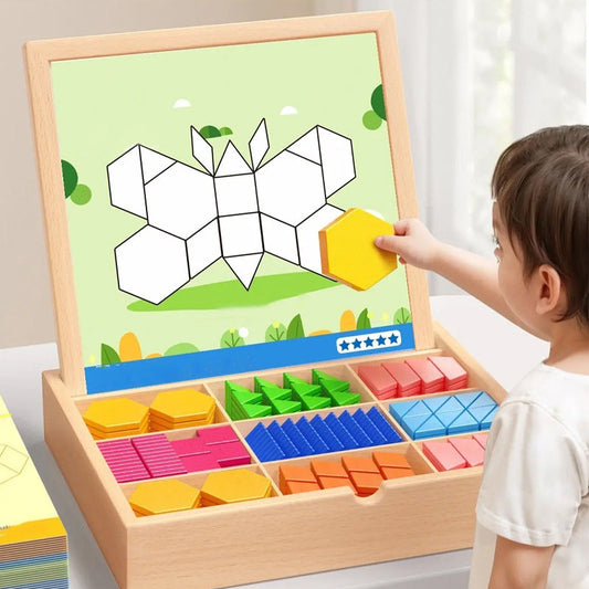 🎅🎁 A tökéletes karácsonyi ajándék! 🎄 Mágneses mintákkal ellátott fa puzzle készlet 🧠🧩