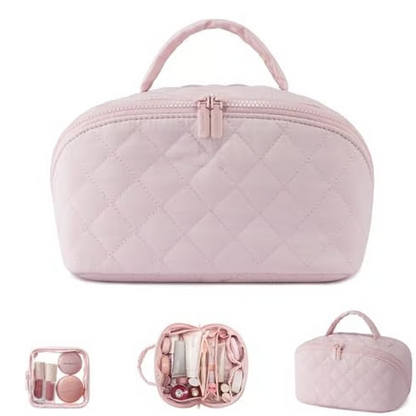 💗Nagy kapacitású hordozható sminktáska fogantyúval