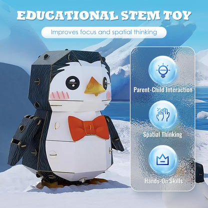 🐧3D pingvin papír kirakós modellkészlet