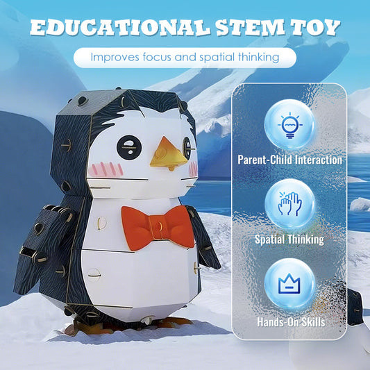 🐧3D pingvin papír kirakós modellkészlet