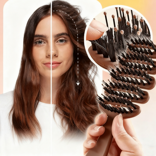 🪮Gyengéd fejbőrmasszázs természetes volumennövelő hajkefe